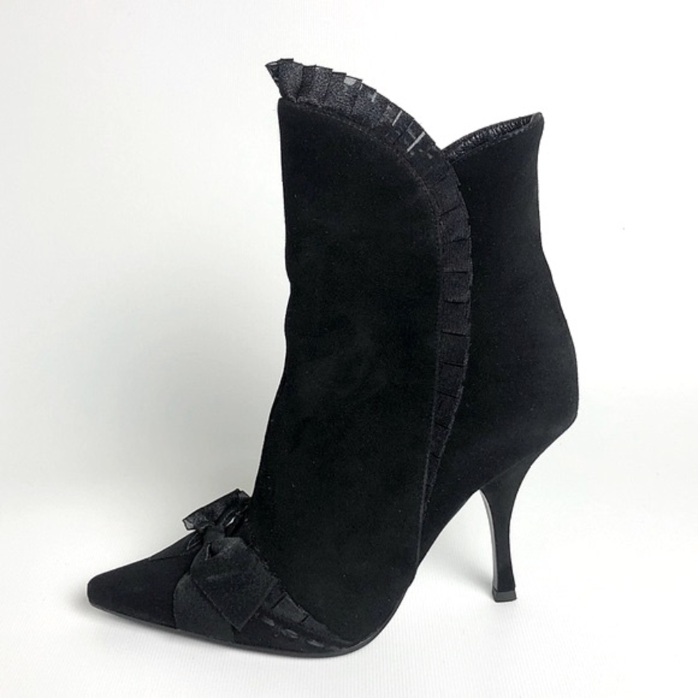 Casadei Ruffle Heeled Ankle Boot - sz 4